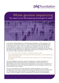 Overview of Whole Genome Sequencing