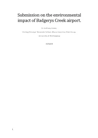 Submission on the Environmental Impact of Badgerys Creek Airport