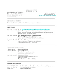 TAMAR T. SHINAR CURRICULUM VITAE Computer Science And