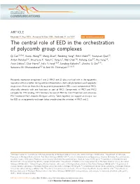 The Central Role of EED in the Orchestration of Polycomb Group Complexes