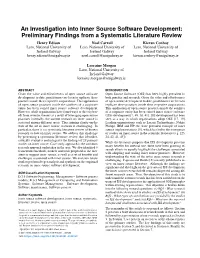 An Investigation Into Inner Source Software Development