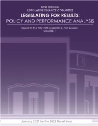 Legislating for Results: Policy and Performance Analysis