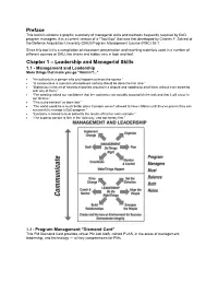 Preface Chapter 1 – Leadership and Managerial Skills