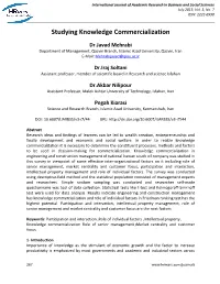 Studying Knowledge Commercialization