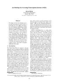 An Ontology for Accessing Transcription Systems (OATS)