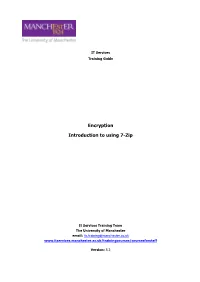 Encryption Introduction to Using 7-Zip