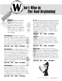 Ho's Who in the Bad Beginning