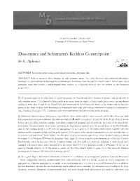 MTO 0.7: Alphonce, Dissonance and Schumann's Reckless Counterpoint