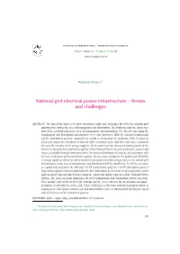 National Grid Electrical Power Infrastructure – Threats and Challenges