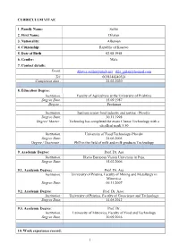 PHARE CV FORMAT (Not More Than Four Pages)
