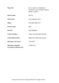 Project Title:HNS 181 Sampling of Conifers for Root Rot and Die-Back