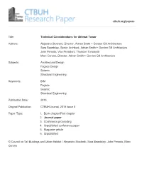 Technical Considerations for Akhmat Tower