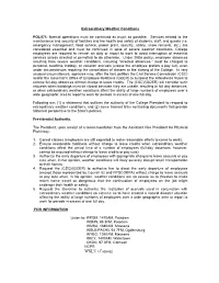 Extraordinary Weather Policy (PDF)