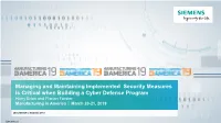 Managing and Maintaining Implemented Security Measures Is