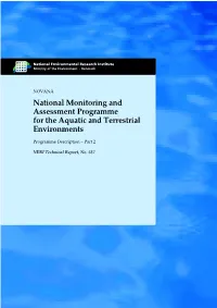 NOVANA. National Monitoring and Assessment Programme for the Aquatic and Terrestrial Environments Subtitle: Programme Description – Part 2