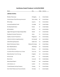 Sortarena Event Producer List 01/01/2020