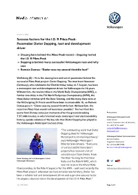 Success Factors for the I.D. R Pikes Peak: Pacemaker Dieter Depping, Test and Development Driver