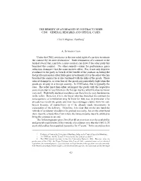 The Remedy of Avoidance of Contract Under CISG-General Remarks And
