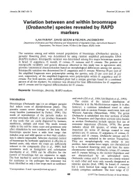 Variation Between and Within Broomrape (Orobanche) Species Revealed by RAPD Markers