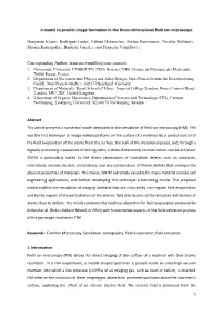 A Model to Predict Image Formation in the Three-Dimensional Field Ion Microscope