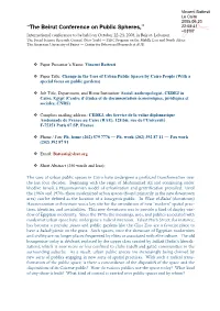 Change in the Uses of Urban Public Spaces by Cairo People (With a Special Focus on Public Gardens)