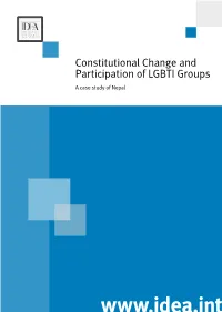 Constitutional Change and Participation of LGBTI Groups a Case Study of Nepal