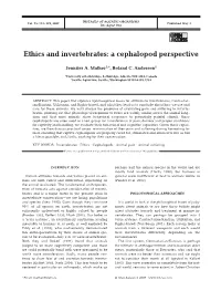 Ethics and Invertebrates: a Cephalopod Perspective