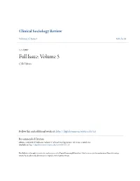 Full Issue: Volume 5 CSR Editors