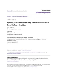 Lmproving Microcontroller and Computer Architecture Education Through Software Simulation