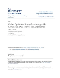 Online Qualitative Research in the Age of E-Commerce: Data Sources and Approaches [27 Paragraphs]