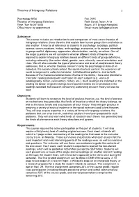 Syllabus Theories Intergroup Relations