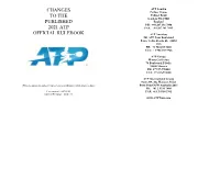 Changes to the Published 2021 Atp Official Rulebook