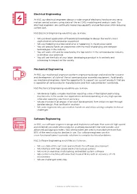 Electrical Engineering Mechanical Engineering Software Engineering