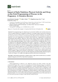 Impact of Early Nutrition, Physical Activity and Sleep on the Fetal Programming of Disease in the Pregnancy: a Narrative Review