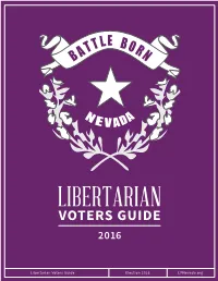 Libertarian Voters Guide Election 2016 Lpnevada.Org 2