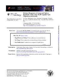 Oligodeoxynucleotide Dendritic Cells to the TLR9 Agonist Cpg Distinct