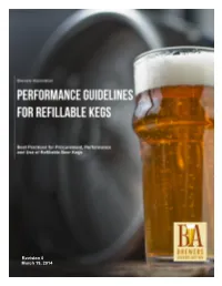 PERFORMANCE GUIDELINES for REFILLABLE KEGS March 19, 2014