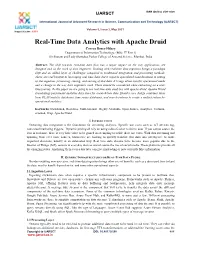 Real-Time Data Analytics with Apache Druid Correa Bosco Hilary Department of Information Technology, (Msc