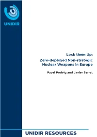 Zero-Deployed Non-Strategic Nuclear Weapons in Europe