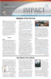 Highlights of the Past Year