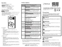 Installation & Operation Guide