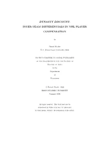 Inter-Team Differentials in Nhl Player Compensation