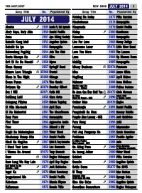 JULY 2014 1 Song Title No