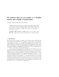 On Matrices That Are Not Similar to a Toeplitz Matrix and a Family of Polynomials