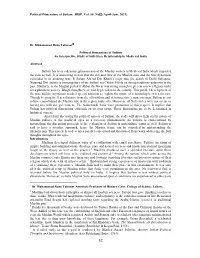 Political Dimensions of Sufism an Interpretive Study of Sufi-State Relationship in Medieval India