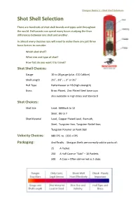 Shot Shell Selection