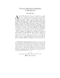 Toward a Byzantine Definition of Metaphrasis Daria D