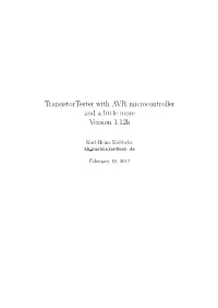 Transistortester with AVR Microcontroller and a Little More Version 1.12K
