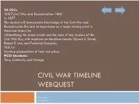 Civil War Timeline Webquest