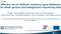 Effective Use of Antibiotic Resistance Gene Databases for Whole Genome and Metagenomic Sequencing Data